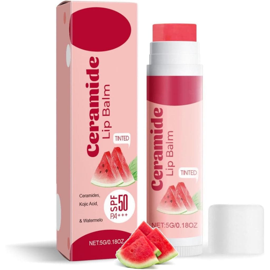 Bálsamo Labial Colorido Sabor Melancia - Bálsamo Labial Colorido com Nicotinamida e Fator de Proteção Solar 50PA+++ | Ác