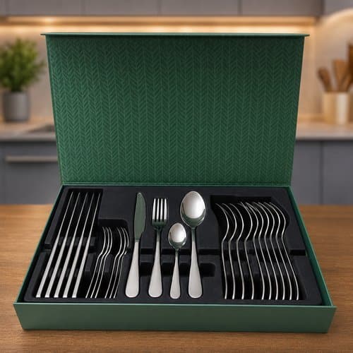 Faqueiro Kit Talheres 24 Peças Aço Inox Premium Completo Resistente para 6 Pessoas