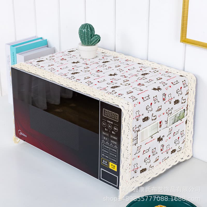 SPBY814 Capa para forno de micro-ondas moderna e simples tecido de linho forno elétrico capa universal pano universal