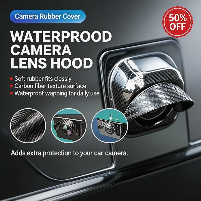 Capa Protetora Universal Para Câmera De Carro , Imitação De Fibra De Carbono , De Lente De Borracha , Proteção Contra Ch