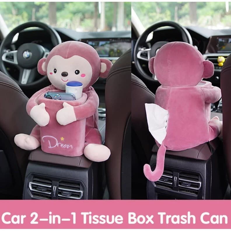 [Design Inteligente] Lixeira multifuncional para carro com porta-lenços Carro/Lixeira/Organizador