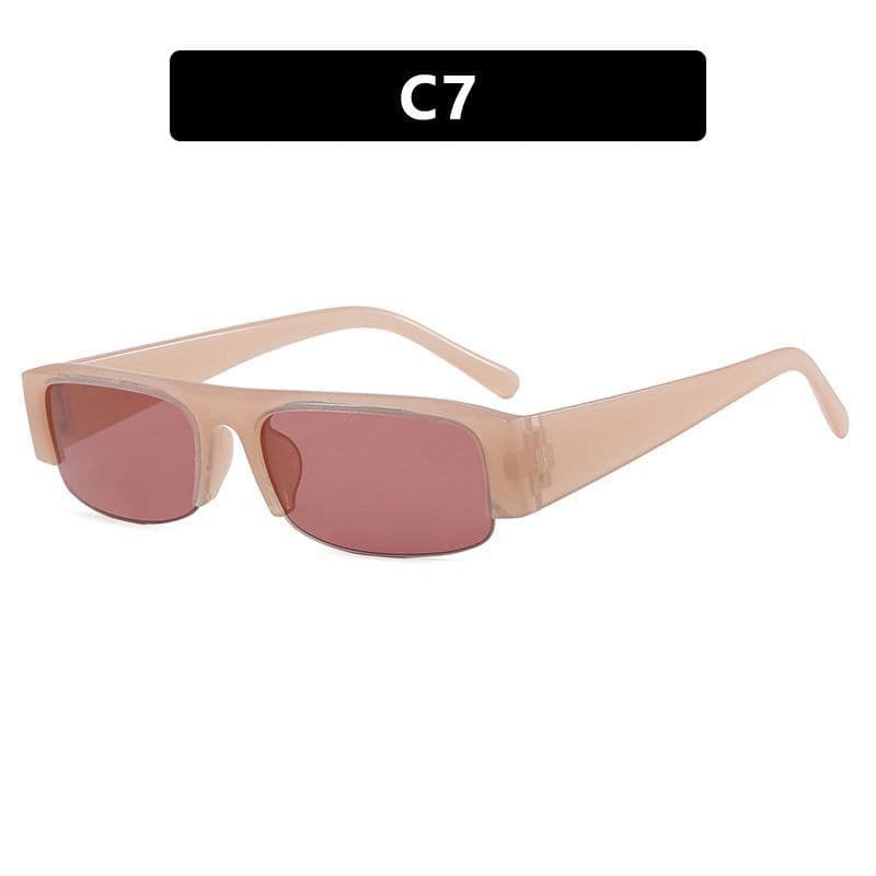 2026 meia armação óculos de sol moda simples quadrado óculos de sol masculino Universal preto quadro duplo cinza pára-so