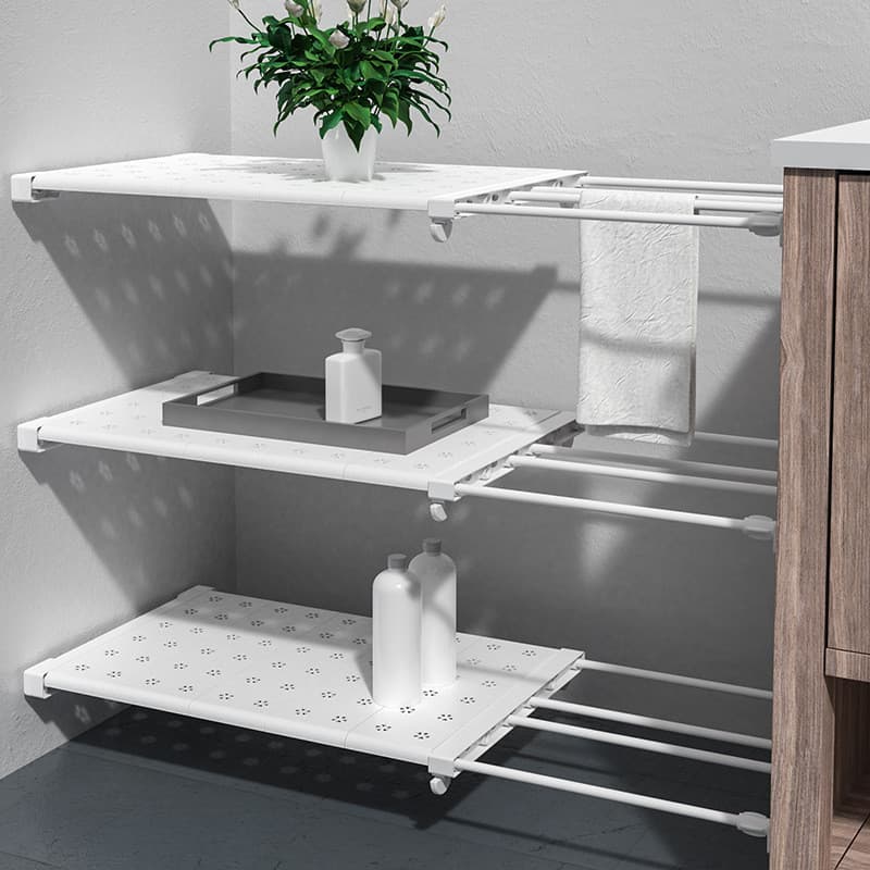 Divisória em camadas para guarda-roupa, prateleira retrátil sem perfuração, compartimento para guarda-roupa, organizador
