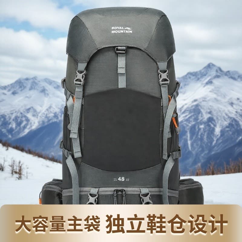Royal Mountain Travel Caminhadas Bolsa Caminhadas 48L Mochila de grande capacidade Homens Mulheres Mochila ao ar livre C