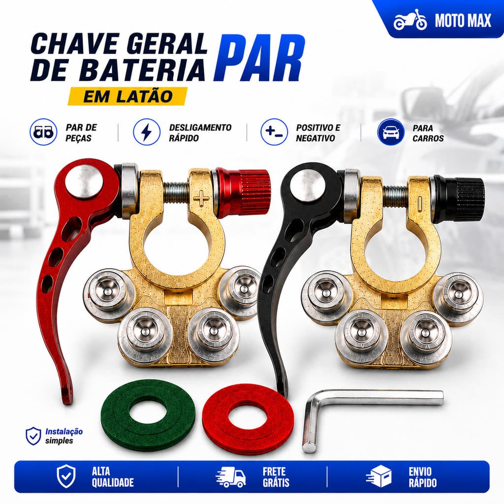 Kit Com 2 Conectores - 12v 24v Positivo & Negativo Automotivo Braçadeira de Liberação Rápida para Cabo de Bateria Carro