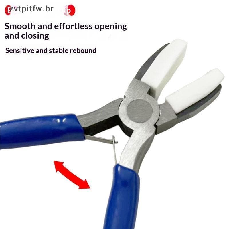 ZVT Alicate De Ponta Plana De Aço Carbono Com Mandíbula De Nylon Ferramenta Para Fazer Joias Miçangas BR