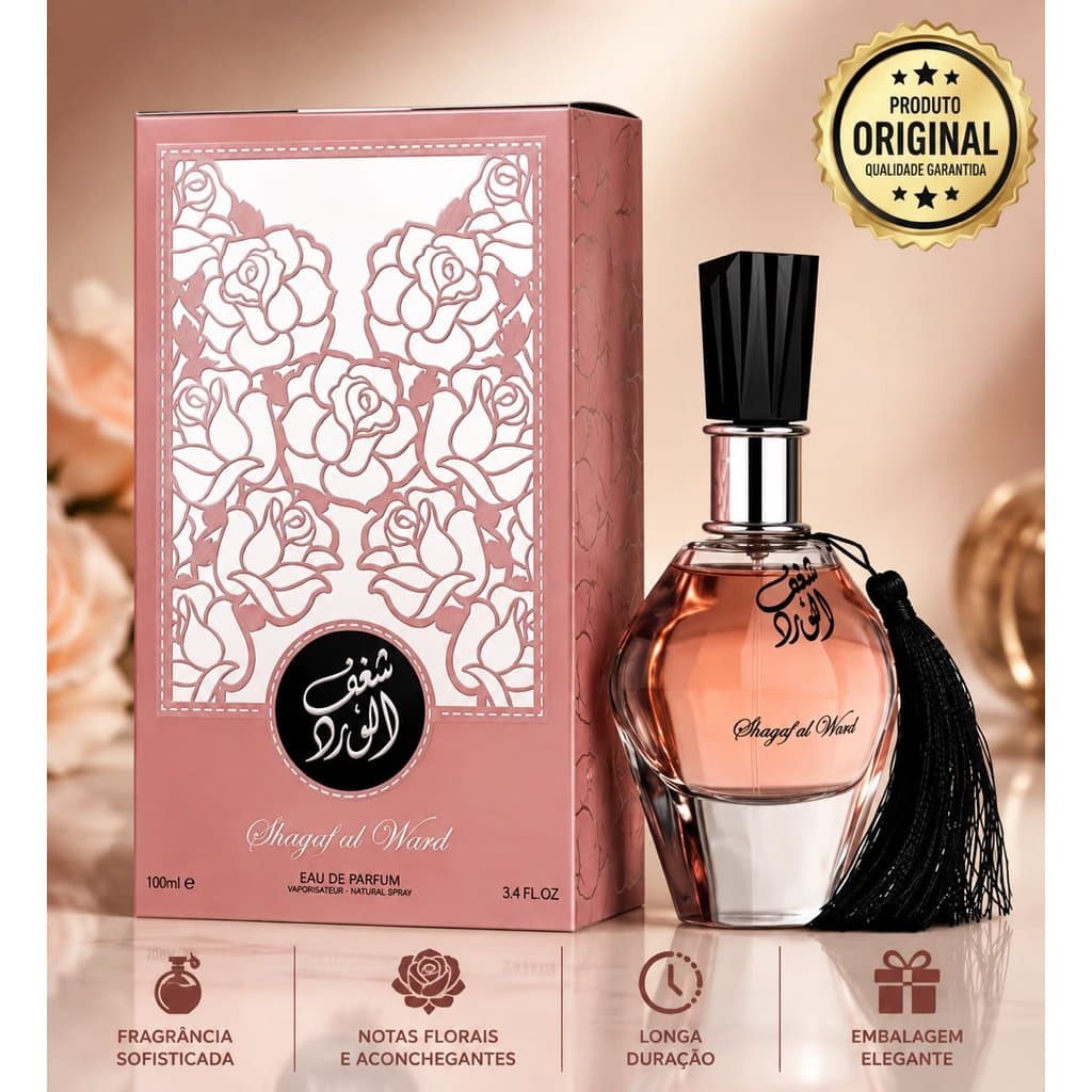 Perfume Árabe Shagaf Al Ward Eau de Parfum 100ml Feminino Original