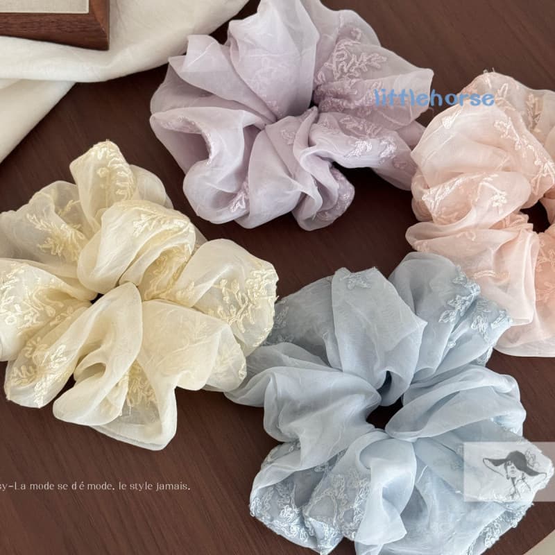 Laço de cabelo bordado estilo coreano feminino High-End moda baixo rabo de cavalo laço de cabelo elegante laço de cabeça