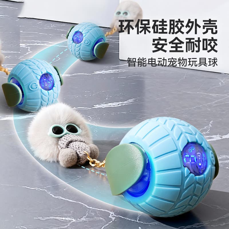 Gato brinquedo dos desenhos animados boneca gato elétrico provocando bola brinquedo gato interativo jogar carregamento i