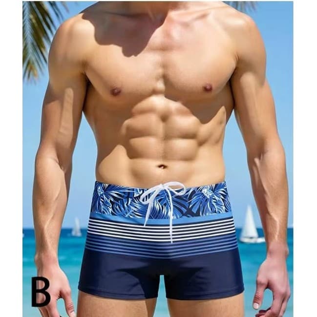 Sunga Boxer Masculina Naviga Onda Estampada Tropical com Cordão Ajustável Moda Praia G153