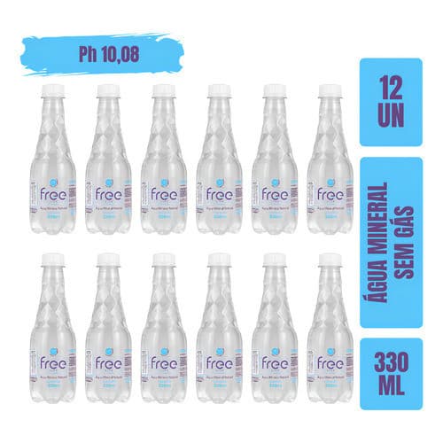 Fardo C/ 12 Garrafas Agua Mineral Free Life Alcalina 330 Ml