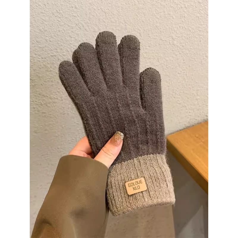 Luvas quentes e confortáveis outono inverno novo estilo ciclismo condução forro de tela sensível ao toque engrossado à p