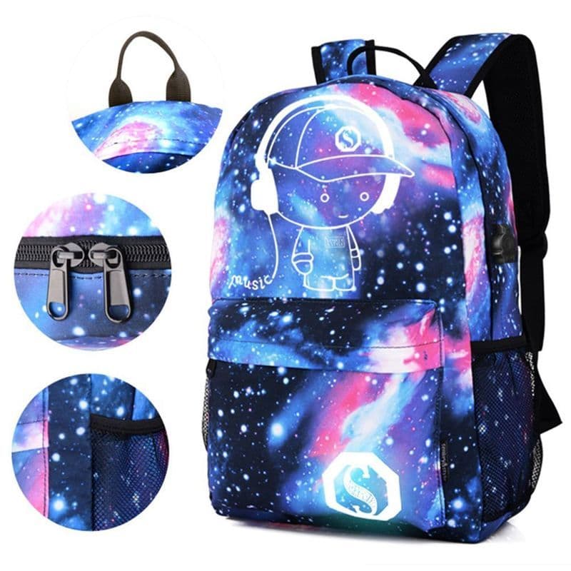 Mochila escolar óptica, bolsa escolar usb para meninos, luz para estudantes do ensino médio, estudantes da escola primár