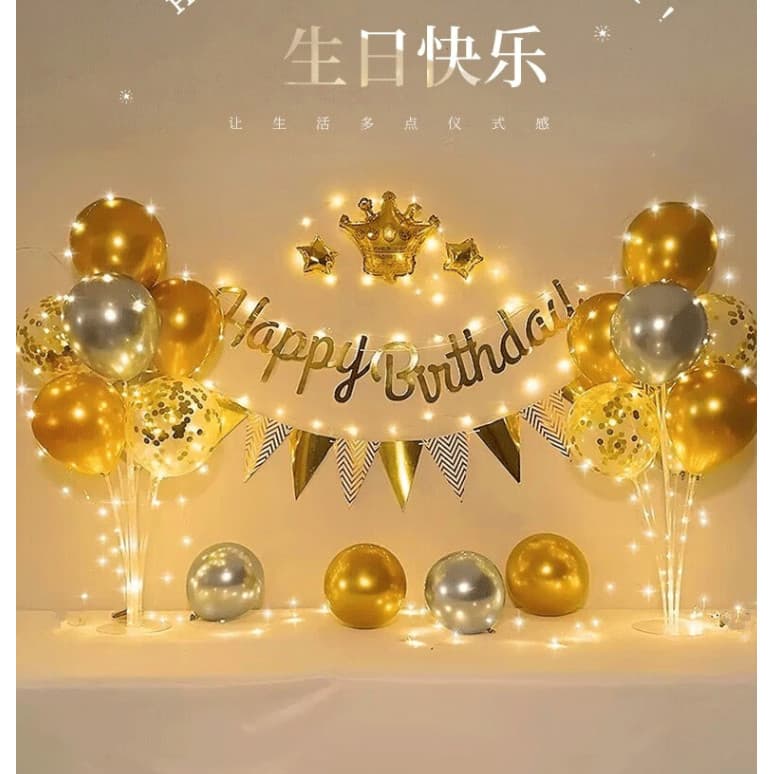 Decoração de aniversário balão meninos meninas fundo parede crianças feliz luminoso bebê um ano de idade iluminação puxa