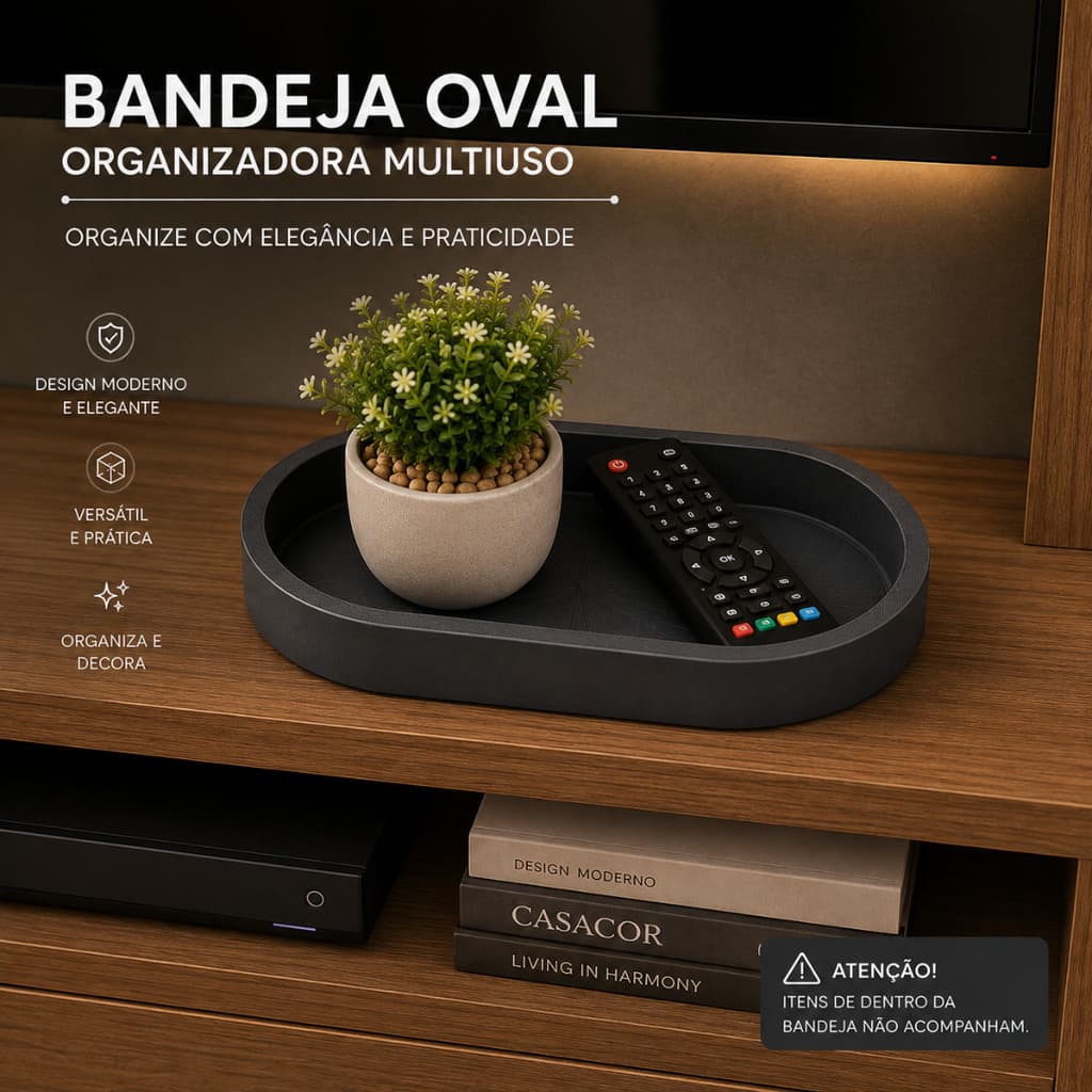 Bandeja Porta Treco Organizador Oval Mesa Escritório Casa Objetos Bandeja Organizadora Porta Treco Oval Multiuso Para Me