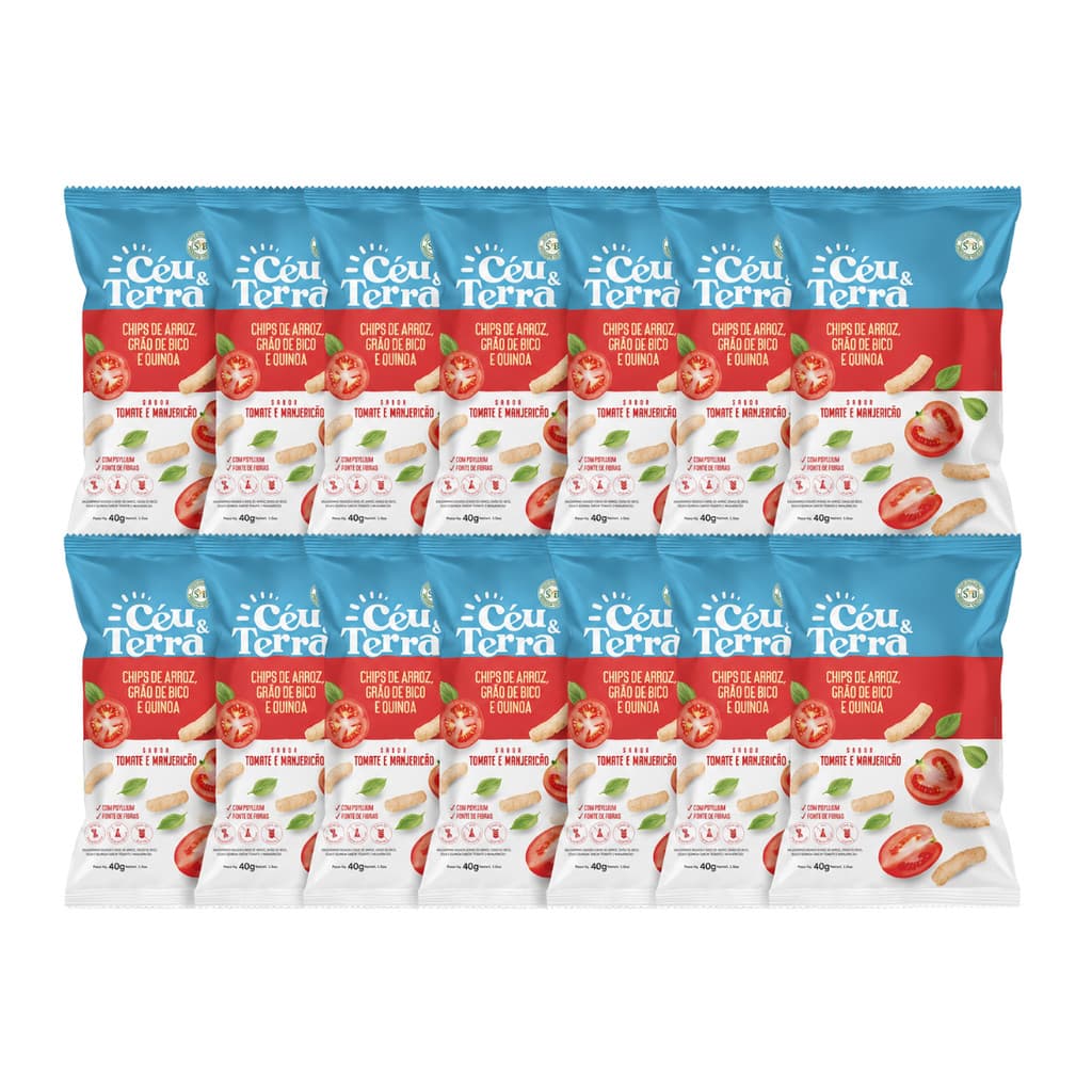 Kit 14 Ceu e Terra Tomate e Manjericão 40g Vegano