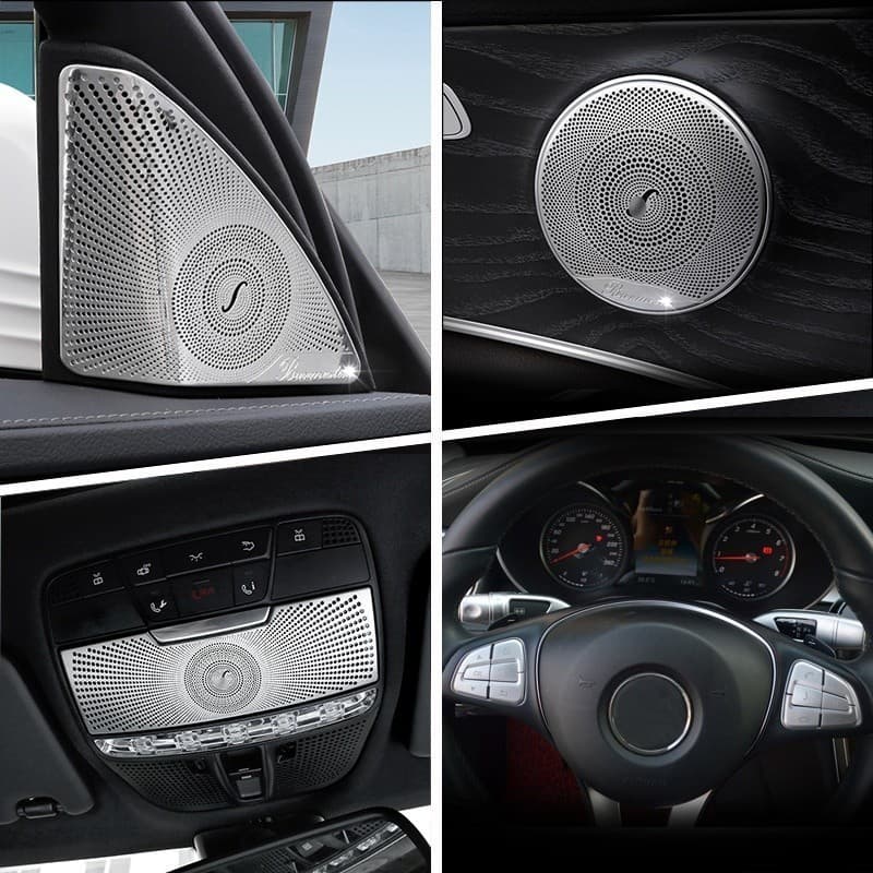 Porta Interna Áudio Alto-Falante Alavanca De Mudança Painel Braço Capa Guarnição Adesivo Para Benz Classe C W205 GLC X20