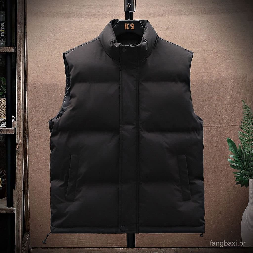 Cross-Border outono inverno colete masculino na moda colete térmico velo engrossado acolchoado colete pode imprimir logo