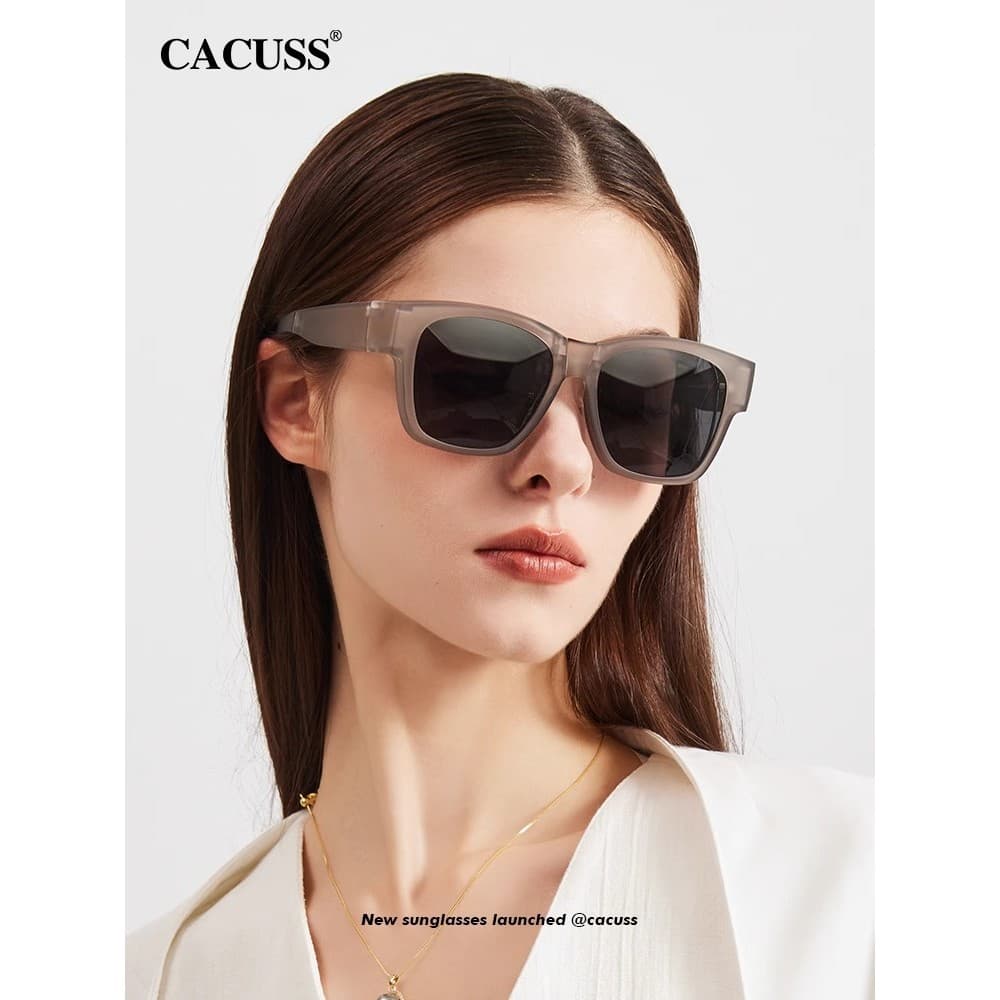 CACUSS óculos de sol capa espelho feminino primavera verão protetor solar novo estilo capaz óculos de miopia polarizados