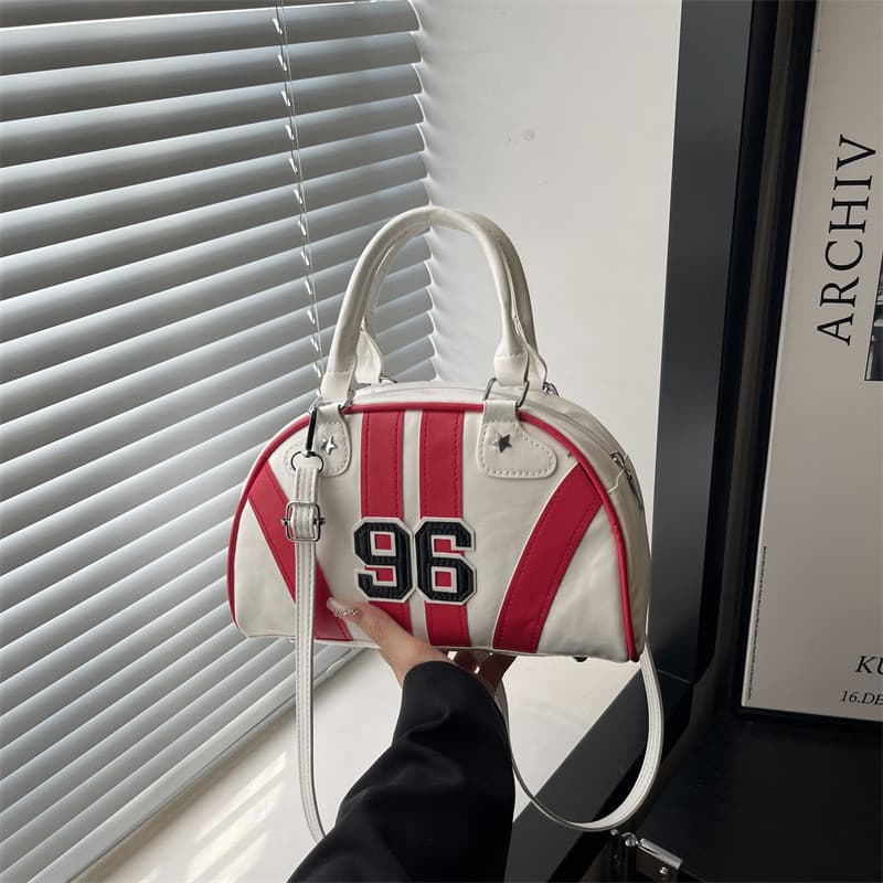 Bolsa Boston feminina, bolsa de mão moderna, bolsa de ombro e transversal de nicho, bolsa estilo bowling, bolsa feminina