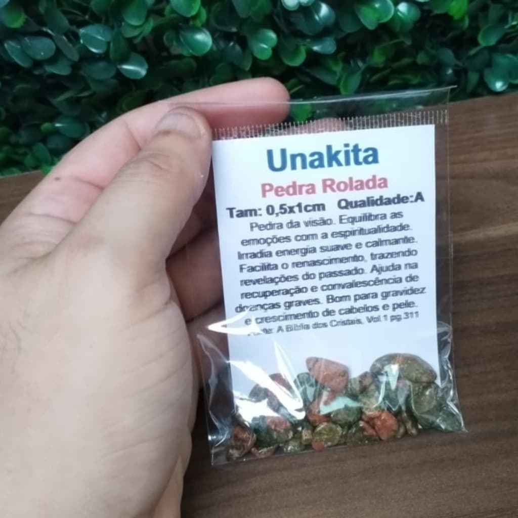 Cristal Rolado de Unakita Pedra Natural cura energética e visão espiritual