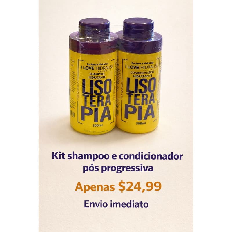 Kit Shampoo e Condicionador Hidralise Pós Química 500ml Hidratação Prolonga Progressiva Anti Frizz