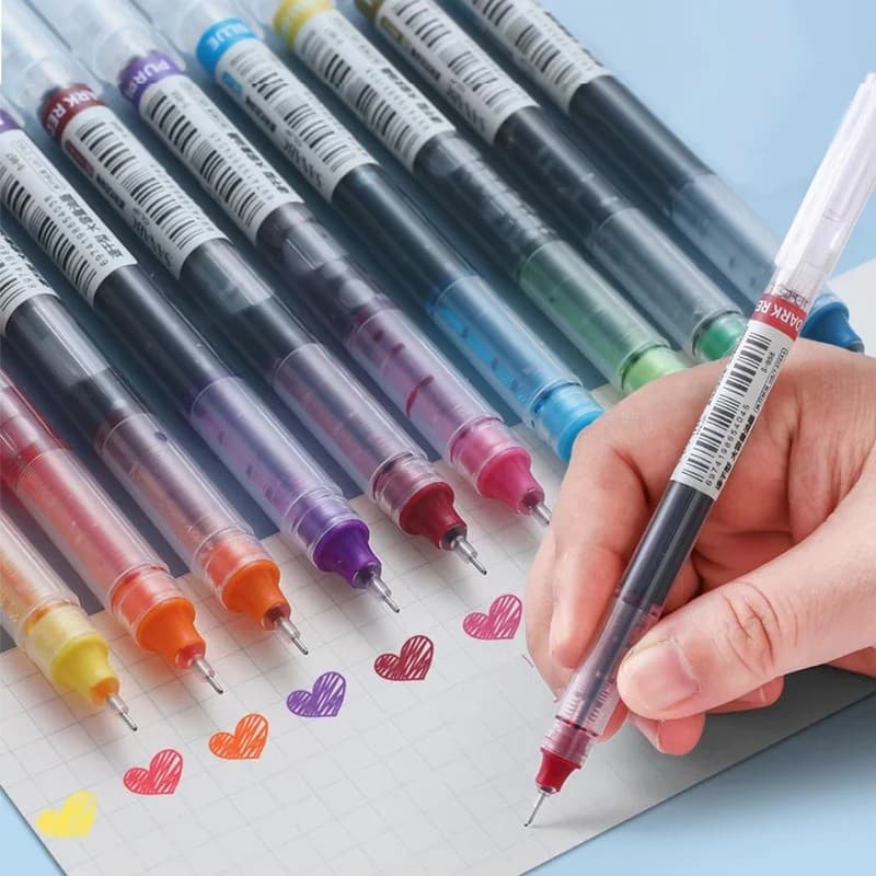 10 Pçs Conjunto De Caneta Gel De Cores Sortidas Com Ponto De Agulha Escrita Suave Divertido Presente De Papelaria Para E