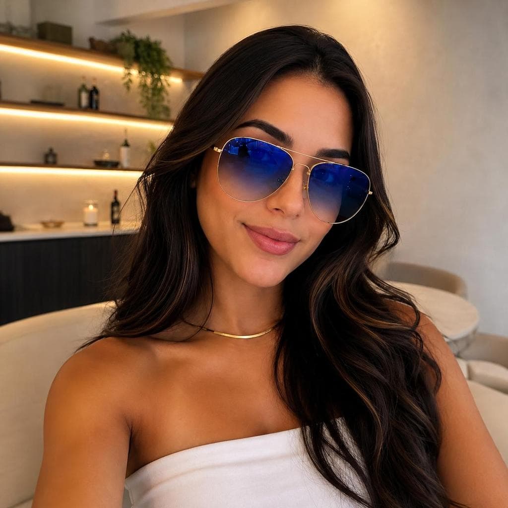 Óculos de Sol Aviador Unissex – Lentes Azul Degrader Proteção UV Estilo Clássico