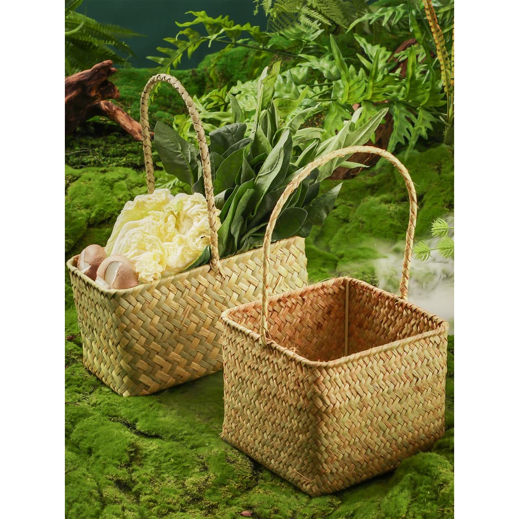 Influenciador montanha estilo selvagem utensílios de mesa pote quente restaurante artesanal Rattan tecido bambu cesta po