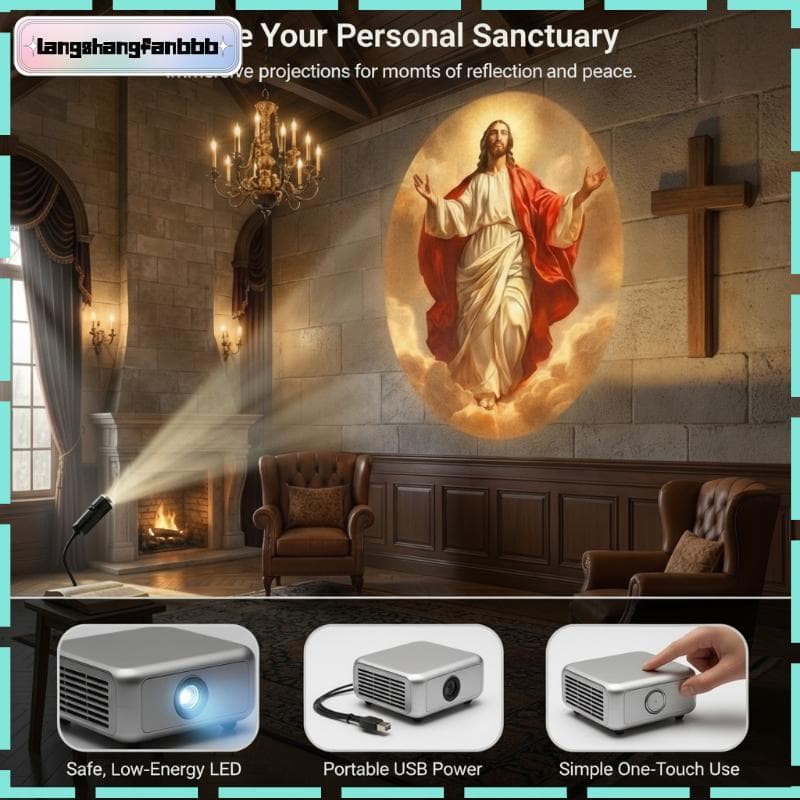[LANGB] Luz De Projeção USB Portátil Com Tema De Imagem De Personagem Religioso 5 Padrões Para Decoração De Saco De Teto