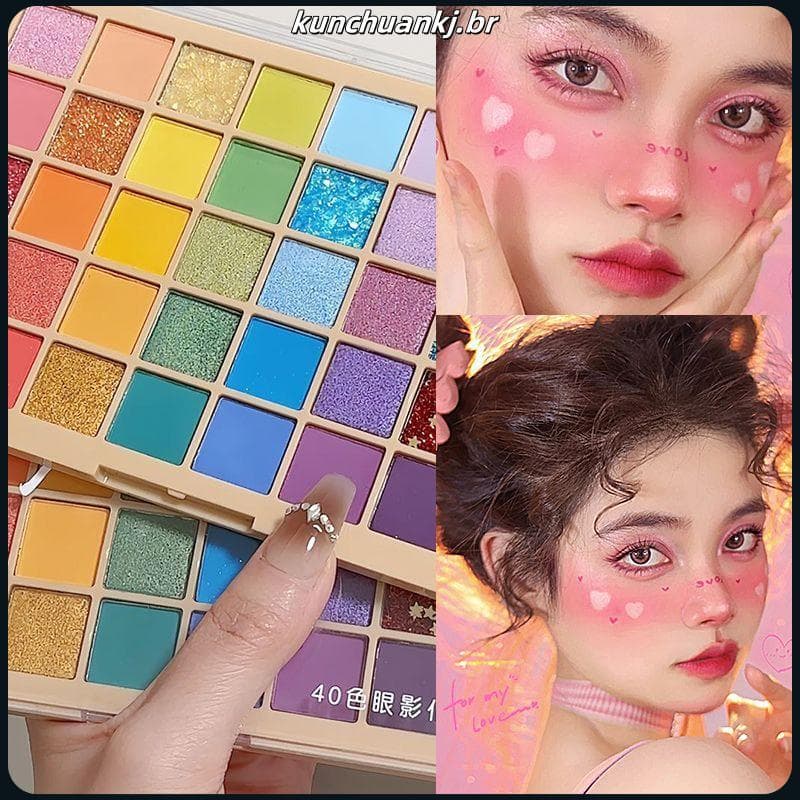 3942 Coleção de pessoas Novo estilo Paleta de sombras de 40 cores Performance Stage Lantejoulas Fino piscando cos Maquia