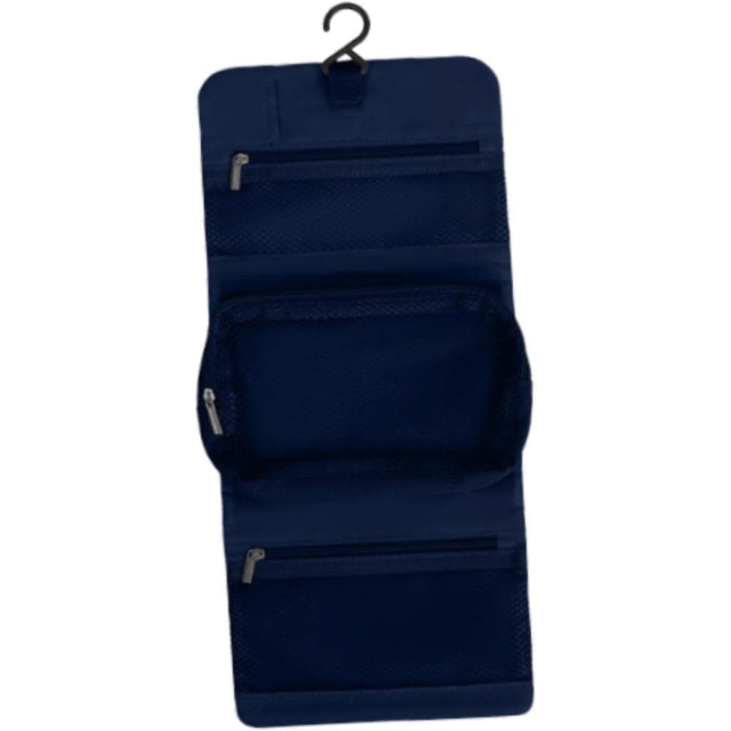 Bolsa de Maquiagem Portátil Multifuncional com Gancho, Adequada para Hotéis e Camping, Azul