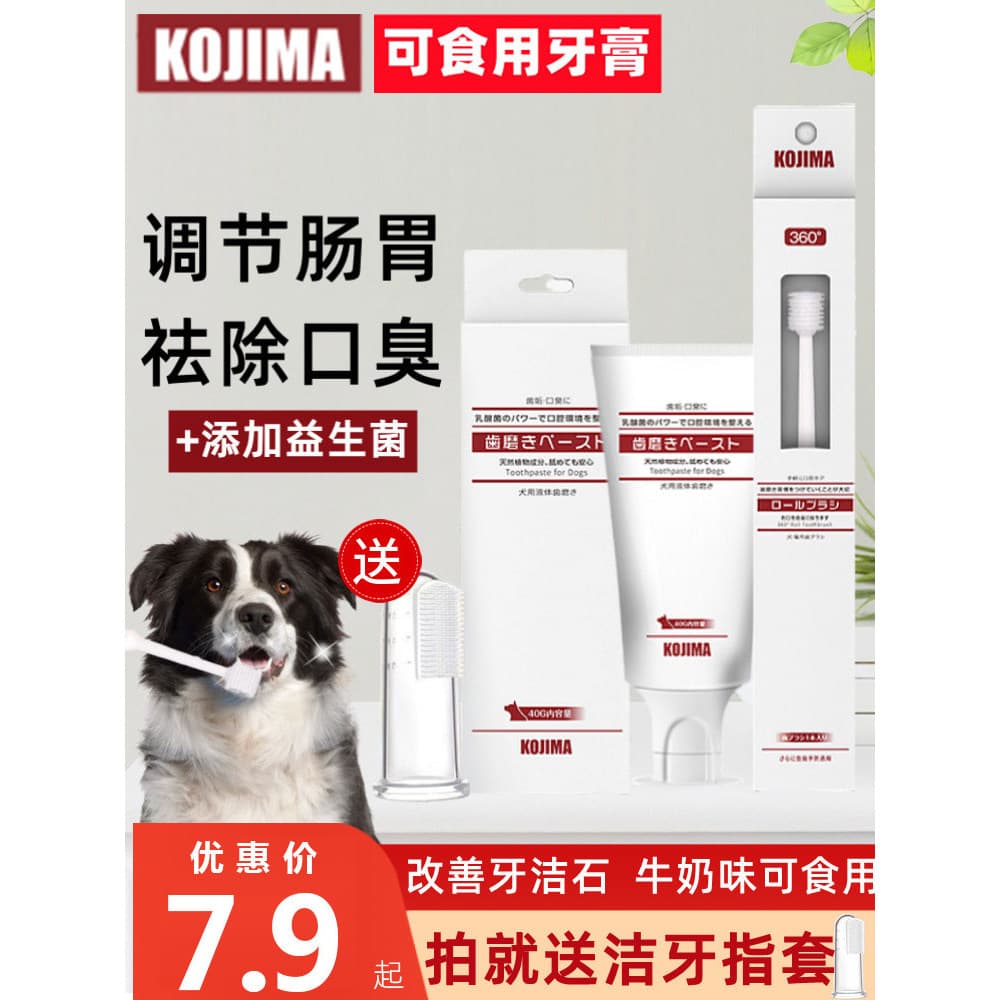 KOJIMA cão gato pasta de dentes escovação dentes comestível remover mau hálito japonês ácido lático bactérias Pet dentes