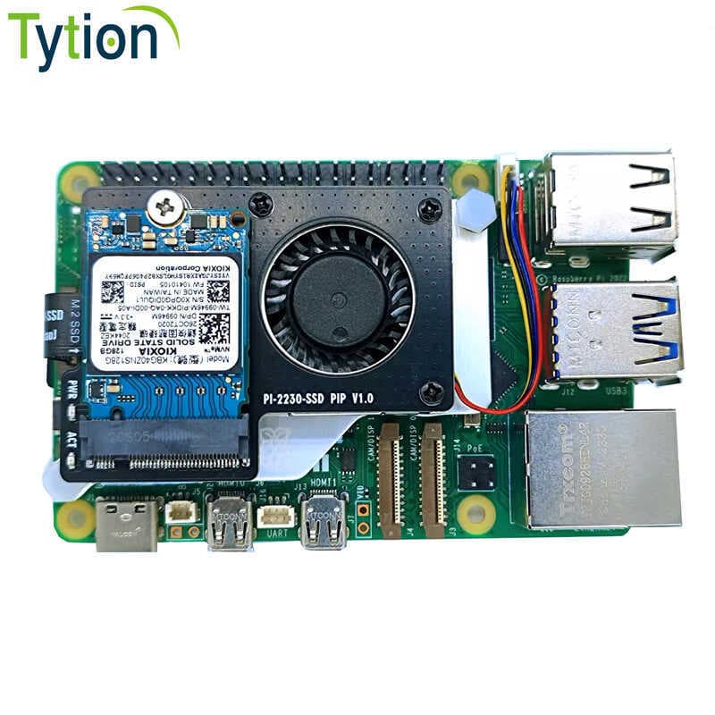 Raspberry Pie 5PCIE M2 2230 NVMe SSD Placa de expansão de unidade de estado sólido compatível com ventilador de radiador