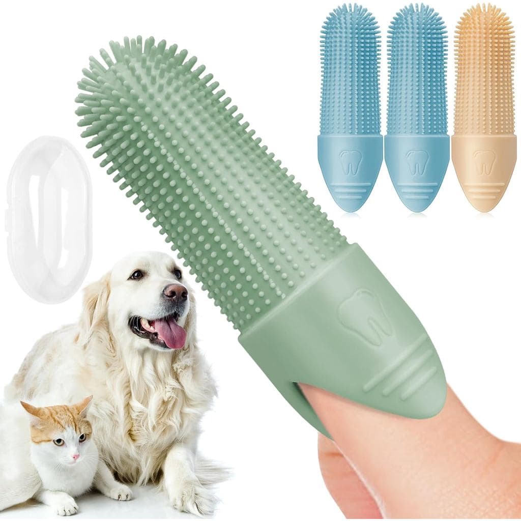 Escova de Dentes para Cães Duckart, Pacote com 4, 360 °   Escova de Limpeza para Dentes de Cães, Escova de Silicone de G