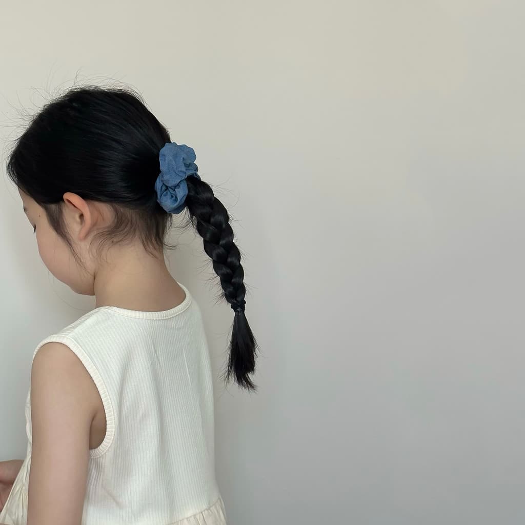 Coreano coreano Denim Scrunchy anel crianças amarrar cabeça de cabelo corda acessórios para o cabelo meninas bebê rabo d