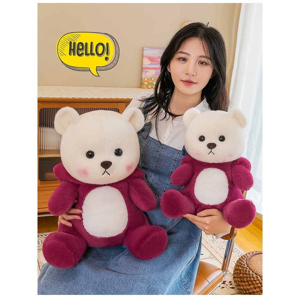 Pequeno urso boneca boneca roupas de boneca vermelha urso brinquedo de pelúcia transformado urso presente de aniversário