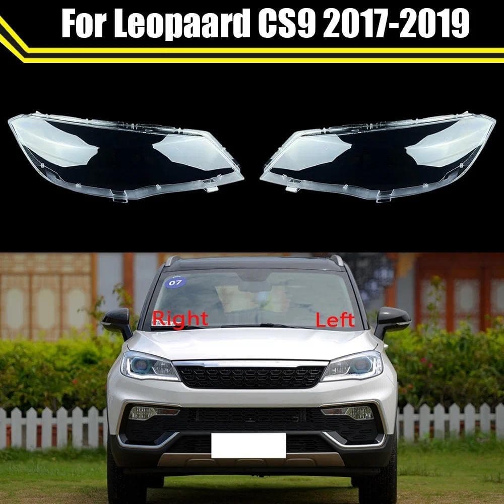 Tampa Do Farol Carro Lente Escudo De Vidro Frente Abajur Transparente Caso Da Lâmpada Luz Automática Para Leopaard CS9 2