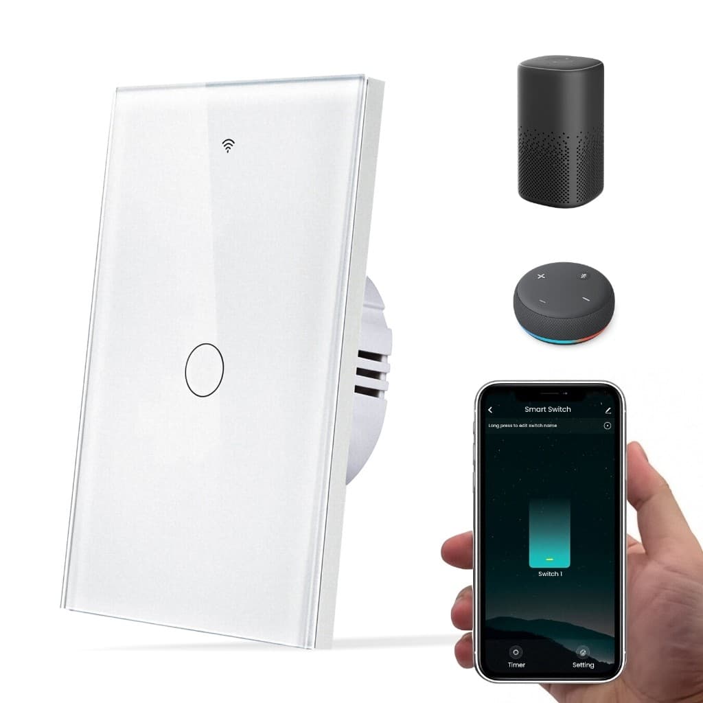 Interruptor Inteligente Wifi Botões Teclas Touch Tuya Smart Life Alexa Google 1 Botao