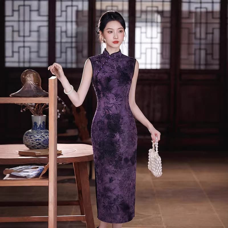 Estilo Hong Kong reunindo sem mangas cheongsam 2025 início do outono novo estilo moda melhorada novo estilo chinês jovem