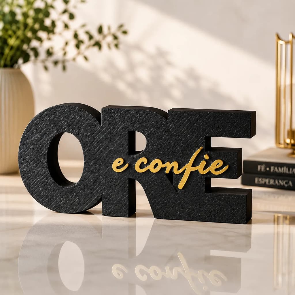 Placa Decorativa Ore E Confie Premium Minimalista Luxo