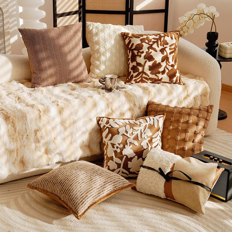 🚗Best Seller🚗Capa de Almofada Estilo Creme Francês, Almofada para Sofá de Sala de Estar, Almofada de Cama Maillard