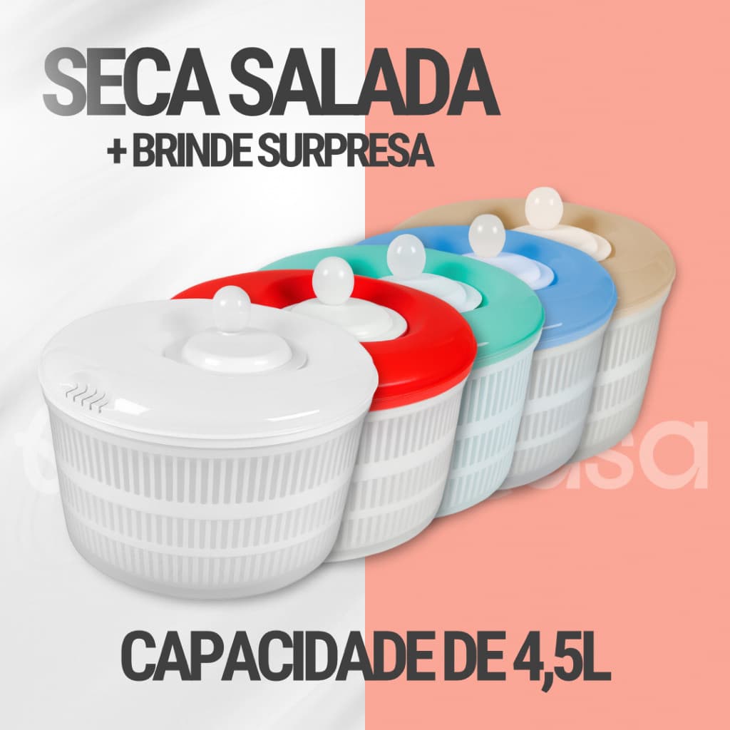 Centrífuga Seca Salada Grande 4,5L Várias Cores - Envio Rápido