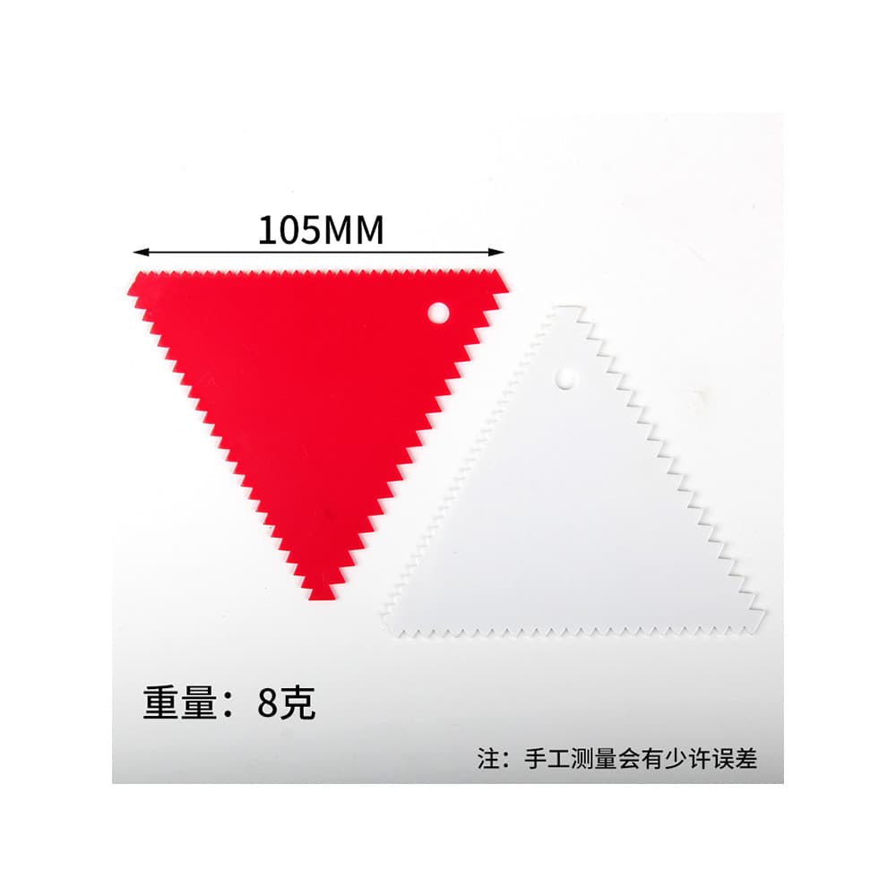 Cor Triangular dente raspador de plástico creme raspador bolo cozimento decoração raspador decorativo facetado raspador