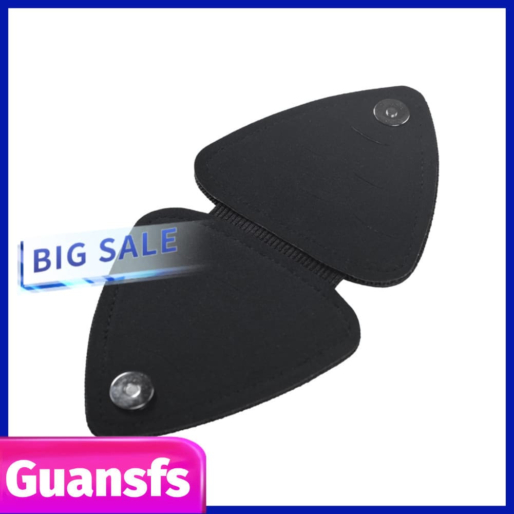 Guansfs.br Bolsa para palheta de guitarra, suporte de palheta de couro de imitação com 12 palhetas de espessura