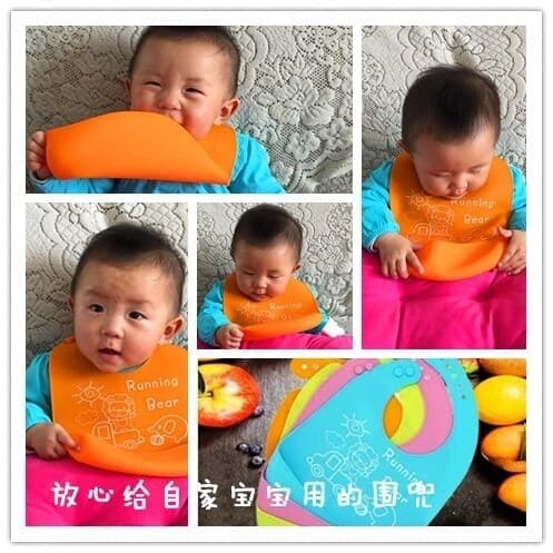 Bebê comer babador bebê crianças à prova dwaterproof água Silicone babador tamanho grande tridimensional Saliva toalha c