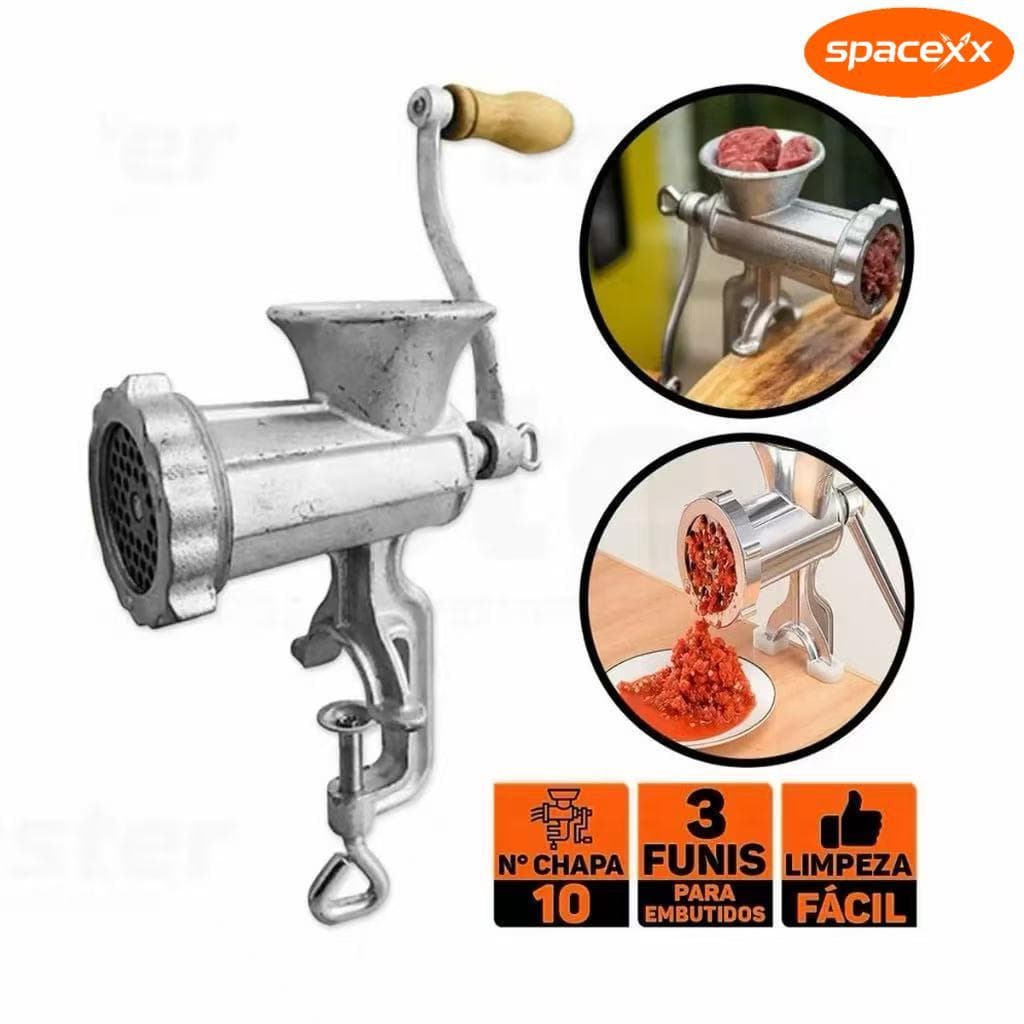 Maquina de Moer Carne Manual Bestfer Moedor Linguiça Biscoito Manivela-SPACEXX