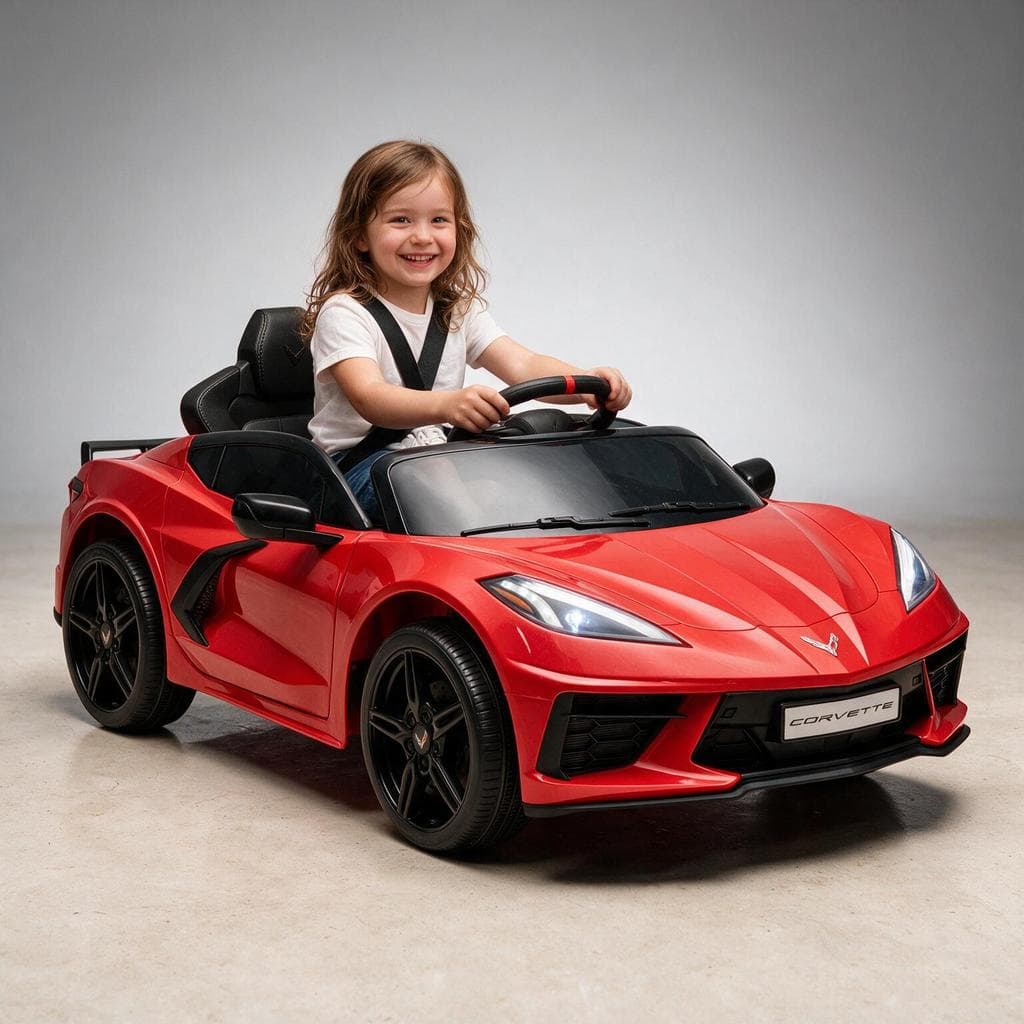 Carro Eletrico Infantil  Carrinho Esportivo Corvette C8 Motorizado Bateria 12v Com Controle Remoto
