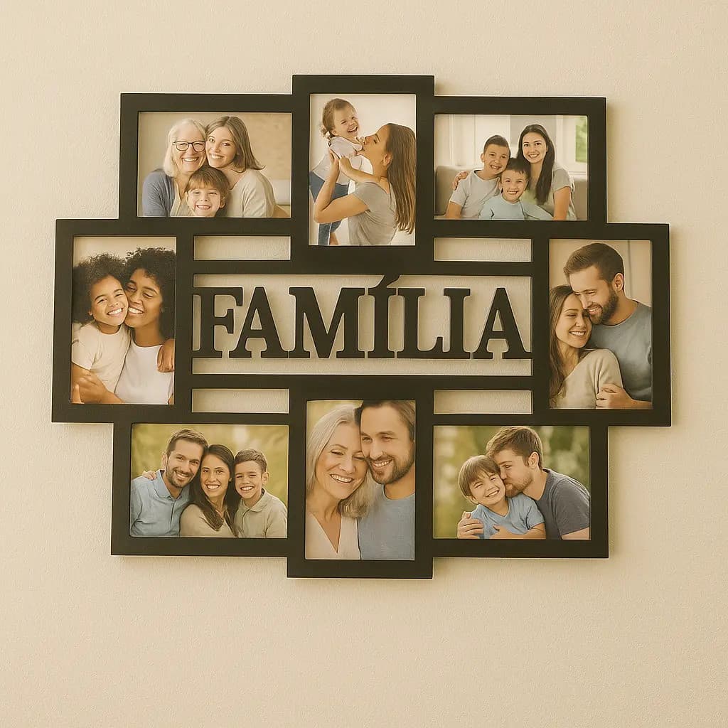 Mural De 8 Fotos Com Vários Temas 62x49 (foto 10x15) Mdf