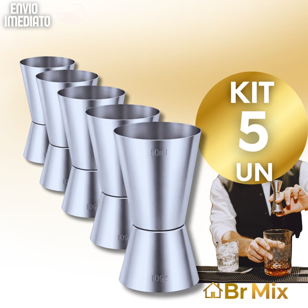 Utensílios Dosador de Bebida Duplo para Drink Inox 25ml 50ml Bar Drinks Bebidas